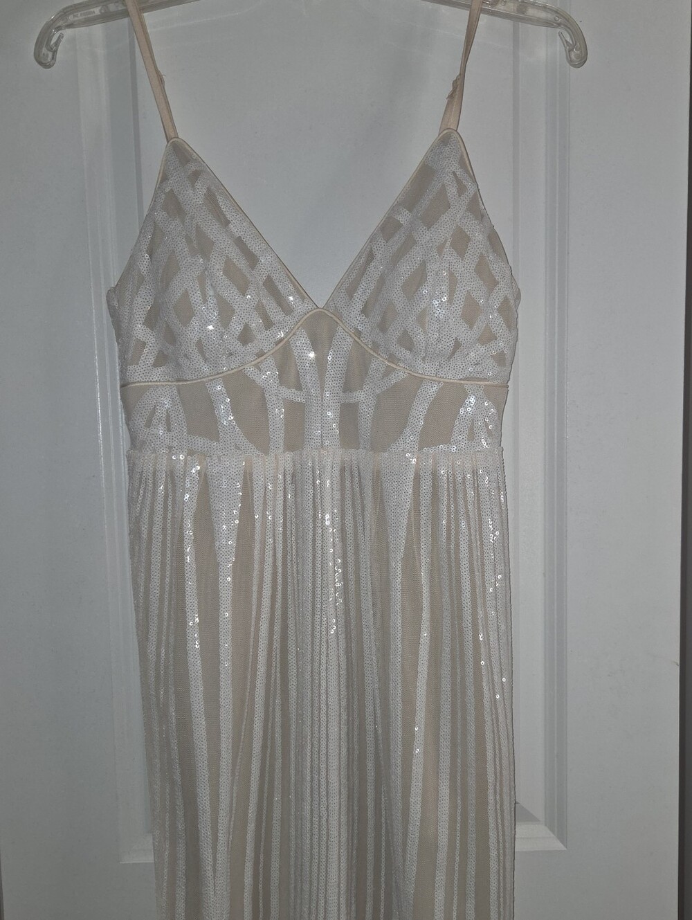 Lulus NEW Cream & White Sequin Mini Cocktail Dress - Picture 7 of 16